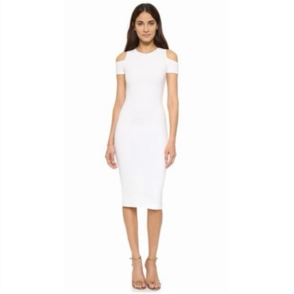 Alice + Olivia Air Meya Cold Shoulder Midi Dress NWT